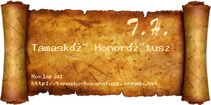 Tamaskó Honorátusz névjegykártya